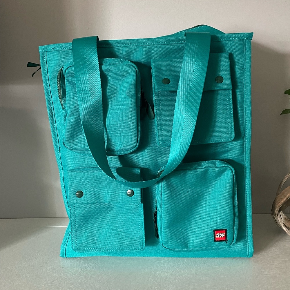 LEGO + Target collaboration teal tote